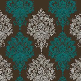 contemporary damask turquoise white_s